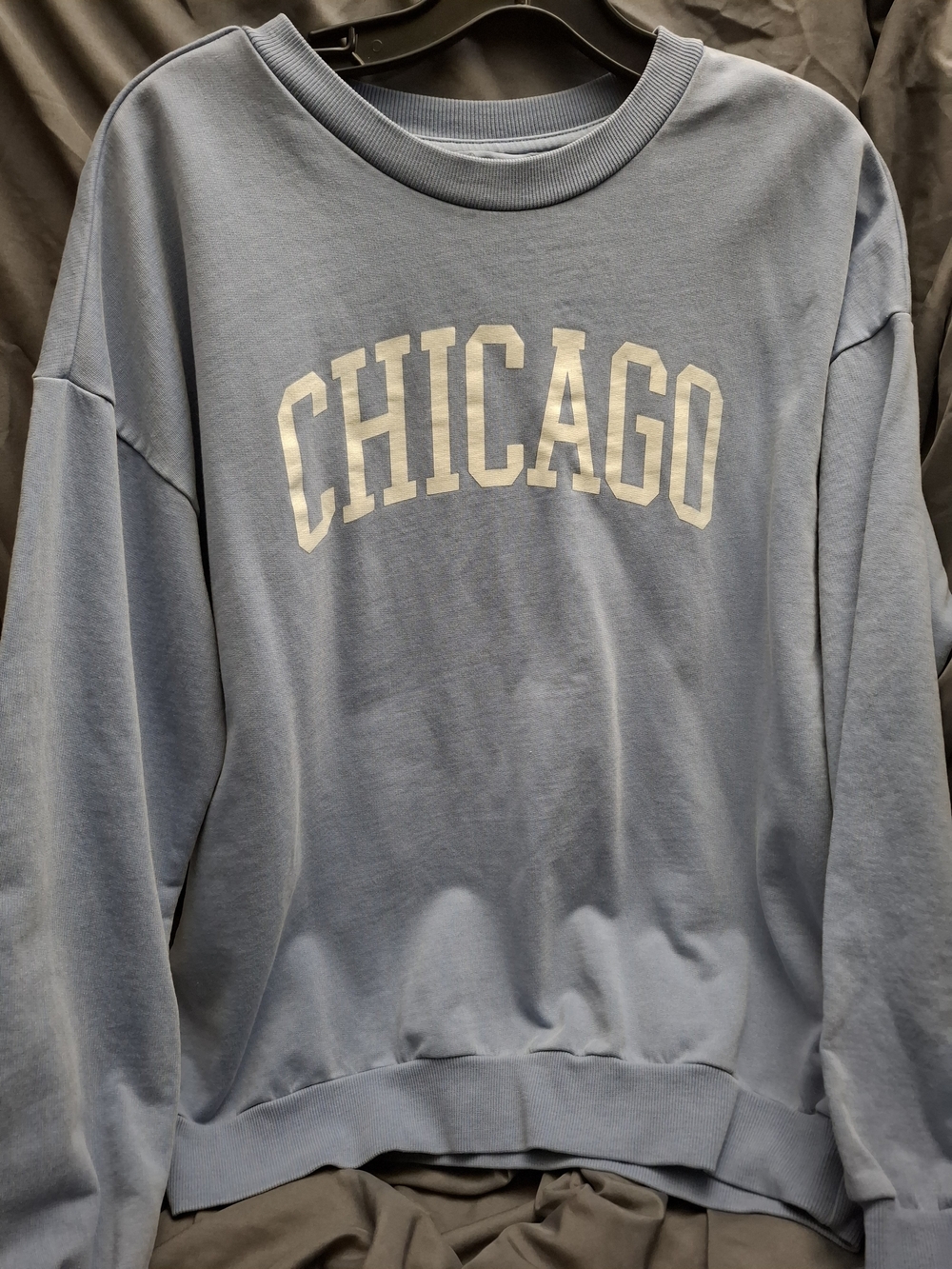 Women’s Bixby Oversized Chicago Crewneck Sweatshirt - Light Blue - Picture 4 of 11